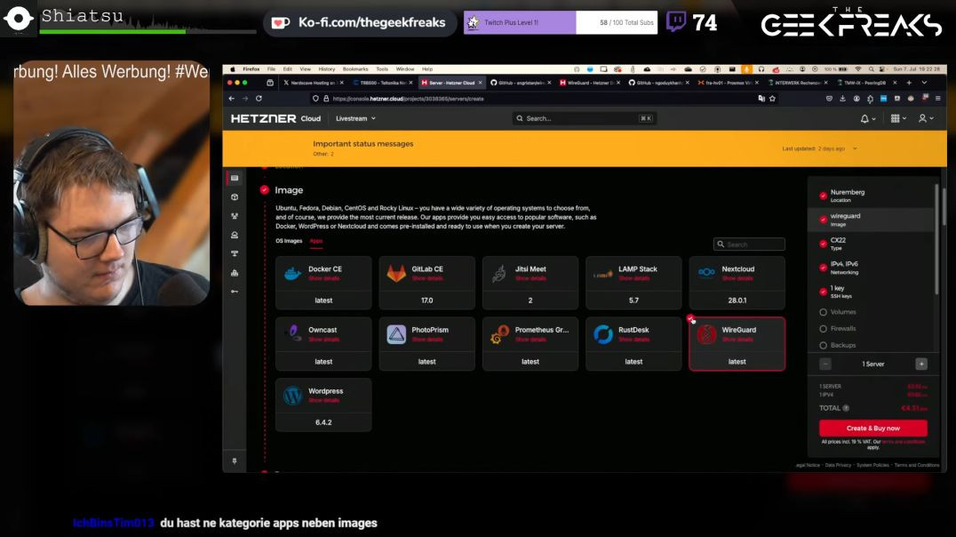 ⁣🔴VOD - Livestream 07.07.2024 - Talk mit Lukas - Teltonika Router vorstellung, Wireguard mit Hetzner